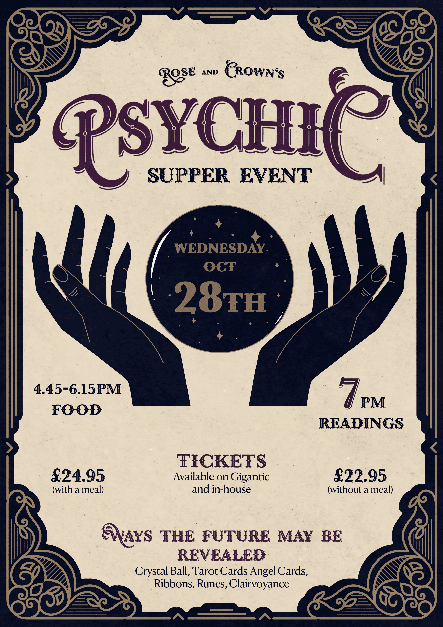 Psychic Supper at the Rose and Crown Thurnby at The Rose and Crown, Thurnby