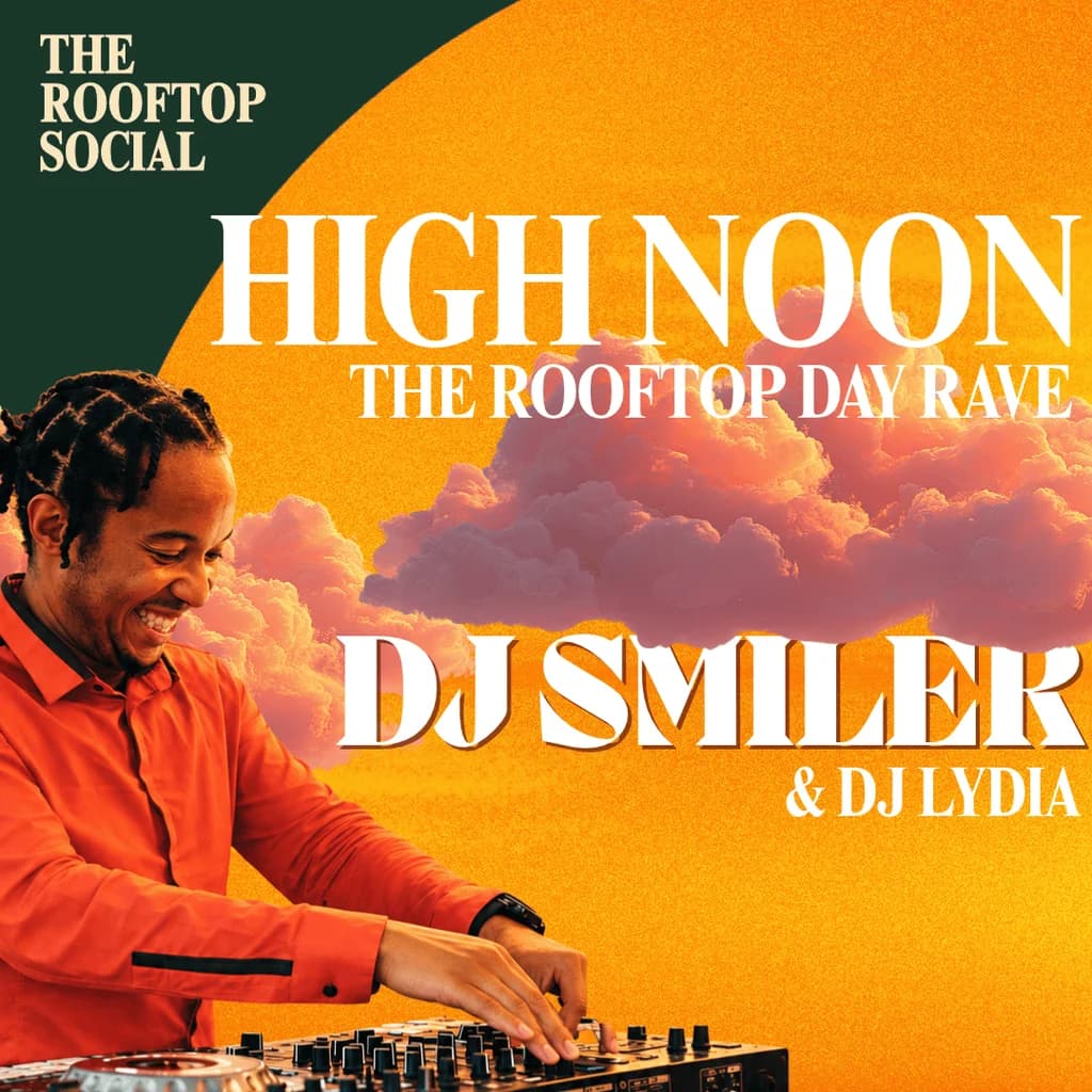 Upcoming event poster at The Rooftop Social