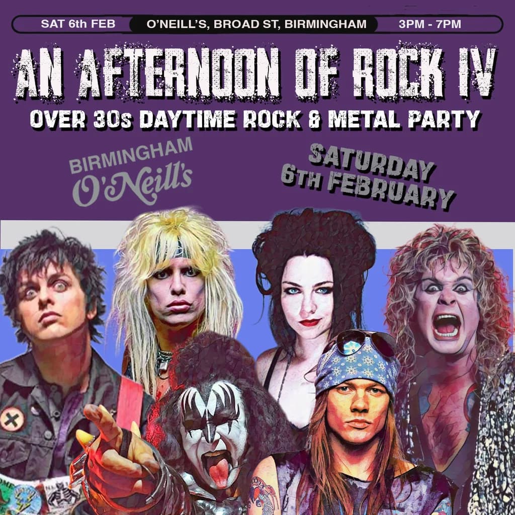 An Afternoon of Rock & Metal IV: BIRMINGHAM (over 30s), 3pm-7pm