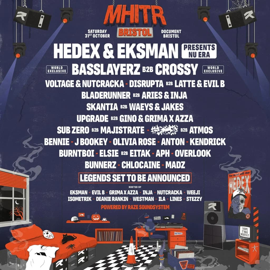 MHITR Halloween: Bristol w/ Hedex, Basslayerz + Raze Soundsystem at DOCUMENT Bristol