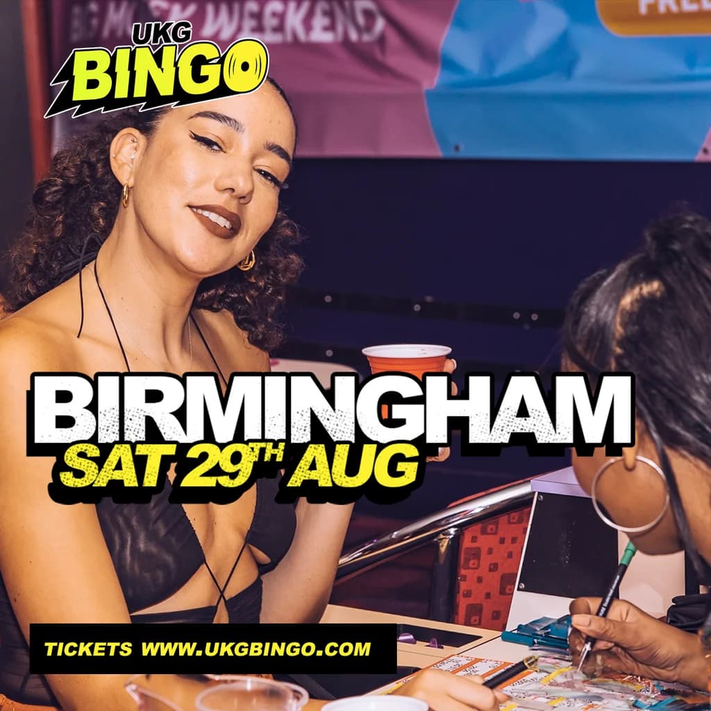 UKG BINGO Saturday 29th August Birmingham
