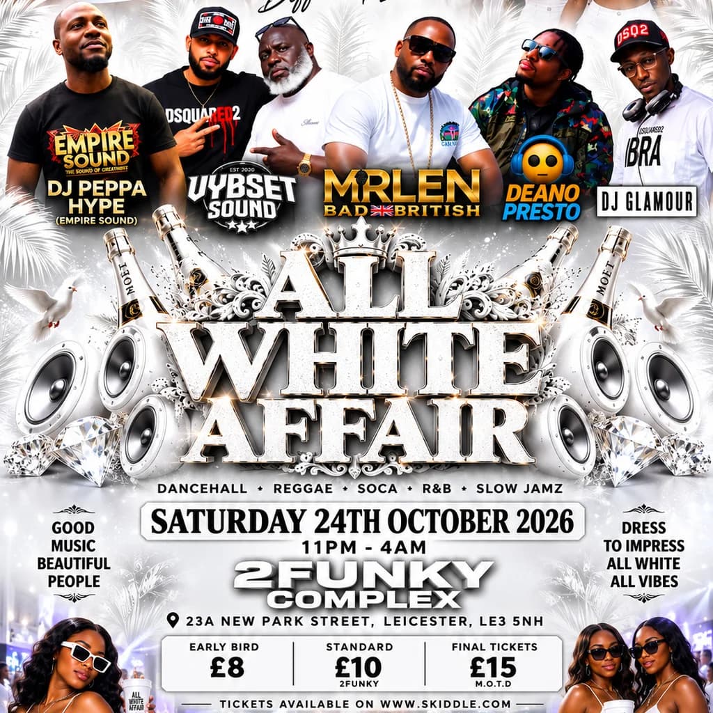 ALL WHITE AFFAIR @ 2funky Complex. Leicester