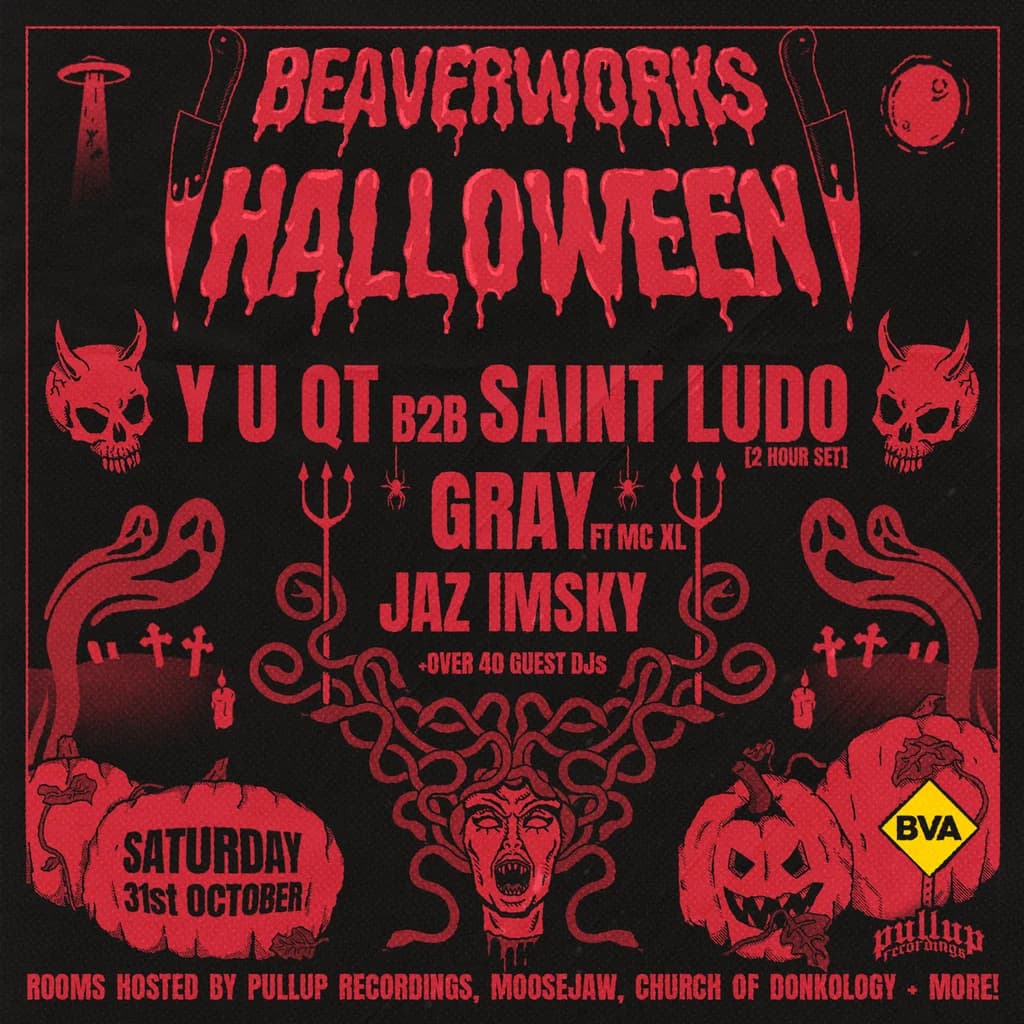 Beaver Works Halloween w/ Y U QT b2b Saint Ludo, Gray + more