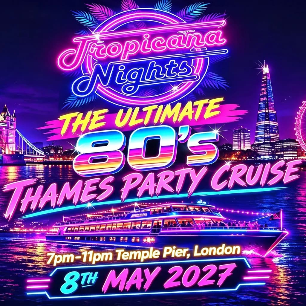 Tropicana Nights 80s Thames Party Cruise 2027
