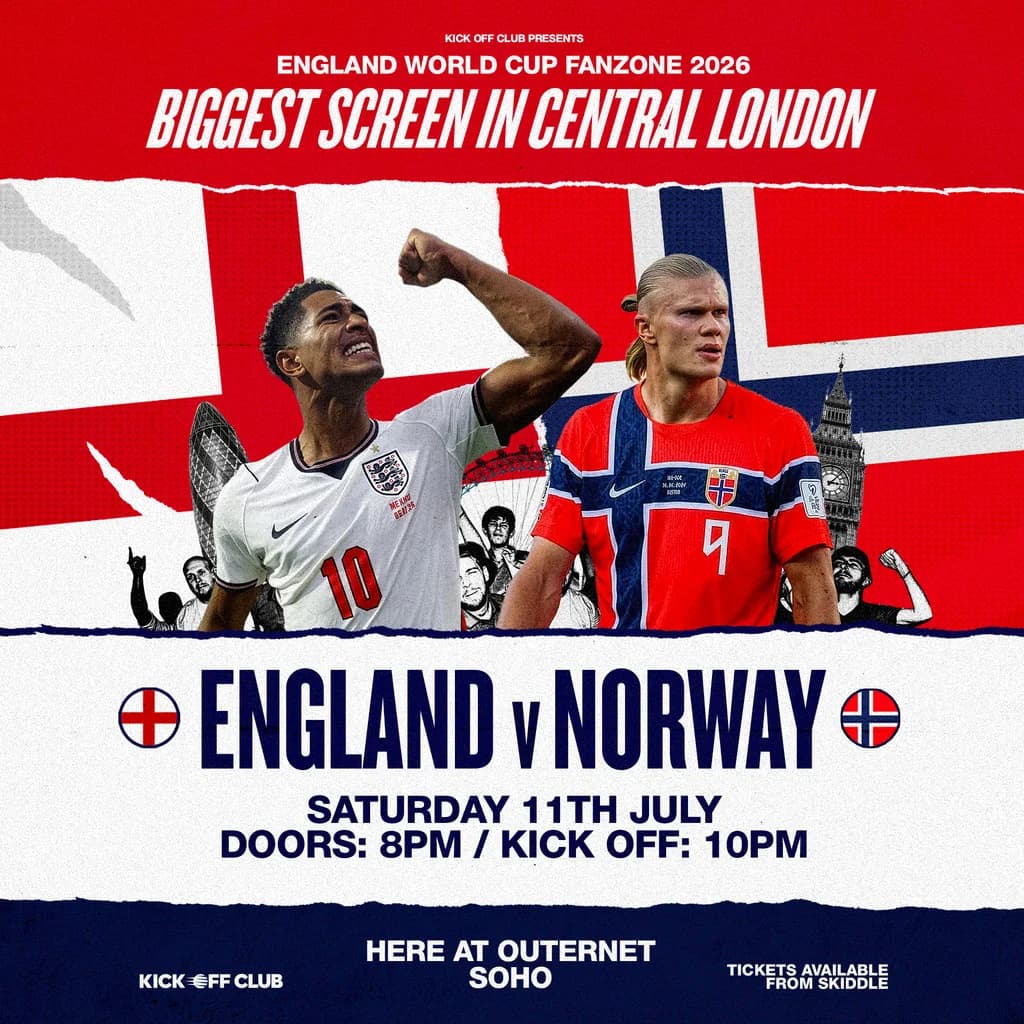 England Fanzone Soho - England Vs Norway (Quarter Final) at HERE at Outernet