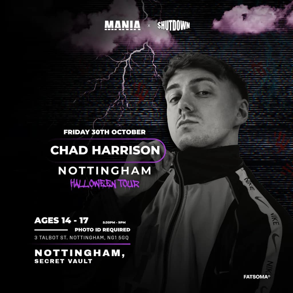 Mania U18 x Shutdown: Nottingham Halloween W/ CHAD HARRISON