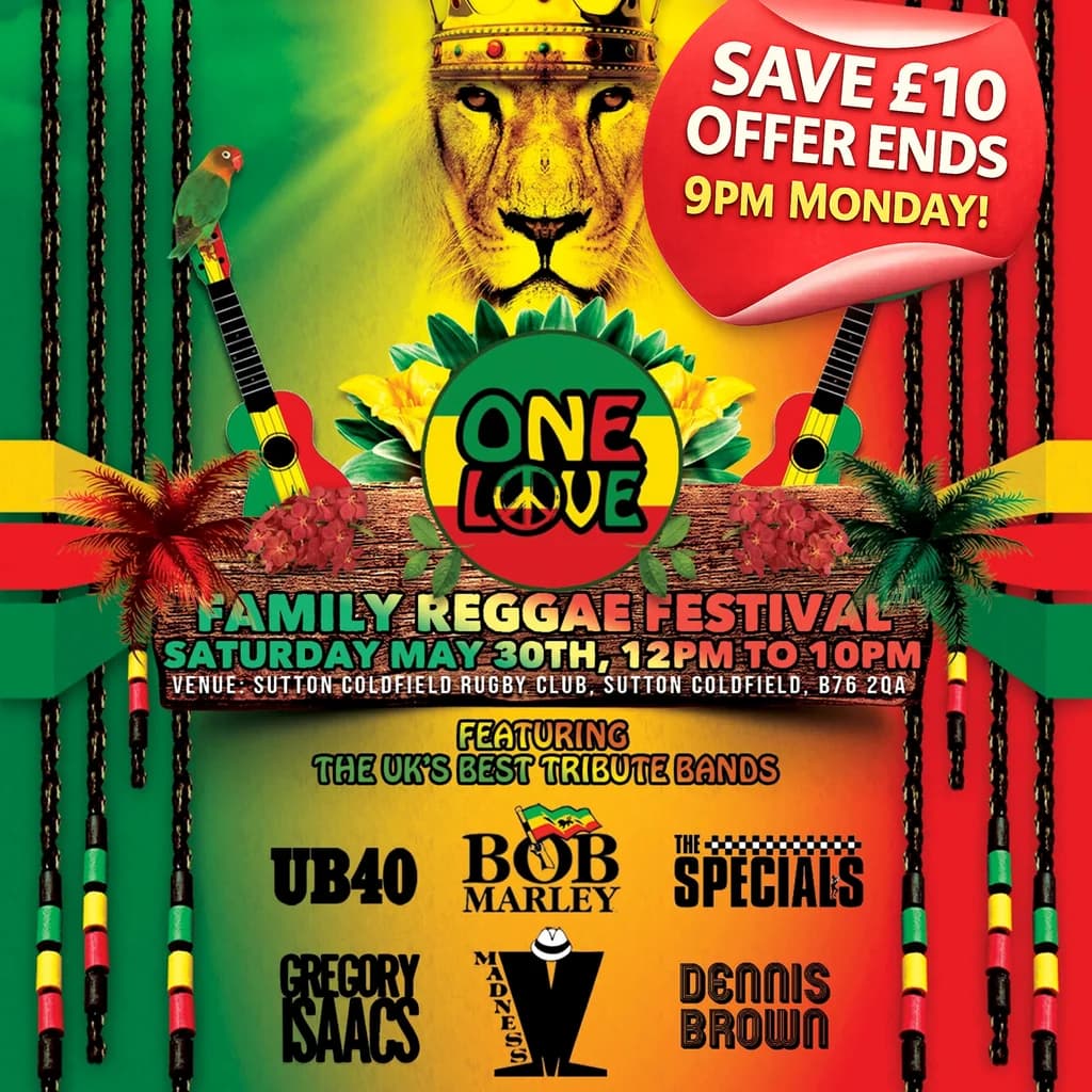 Sutton Coldfield One Love Family Reggae Music Festival at Sutton Coldfield Rugby Club