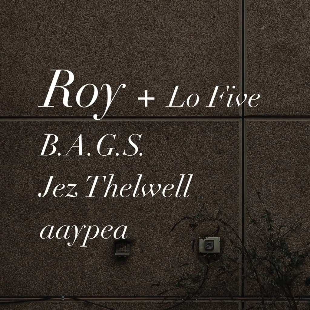 Emotion Wave: Roy + Lo Five // B.A.G.S // Jez Thelwell