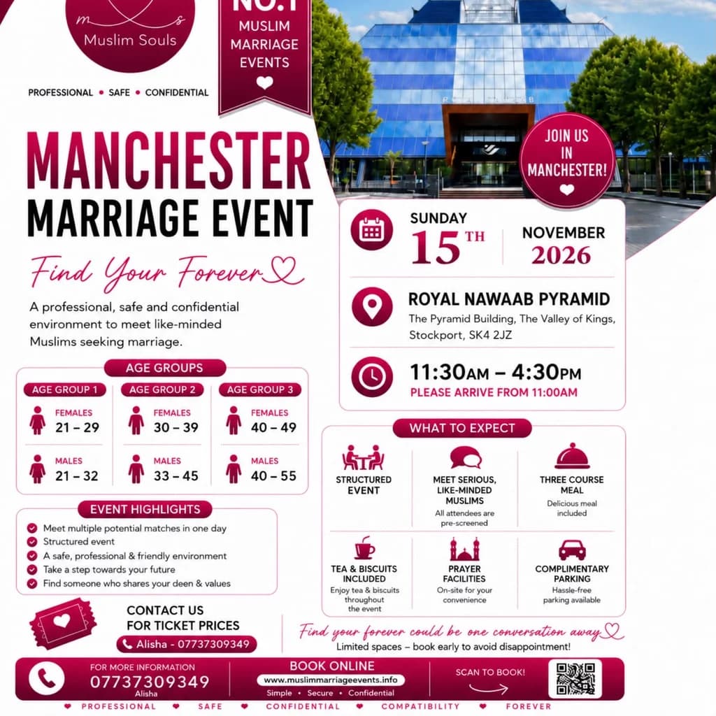 Muslim Marriage Events Manchester - 3 Age Groups