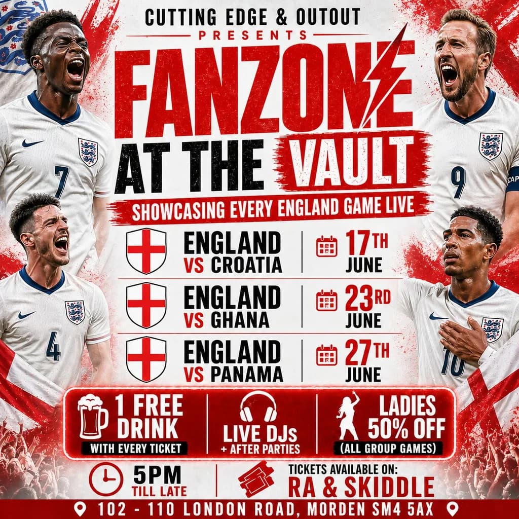 Cutting Edge & OUTOUT presents: Fanzone at The Vault Morden