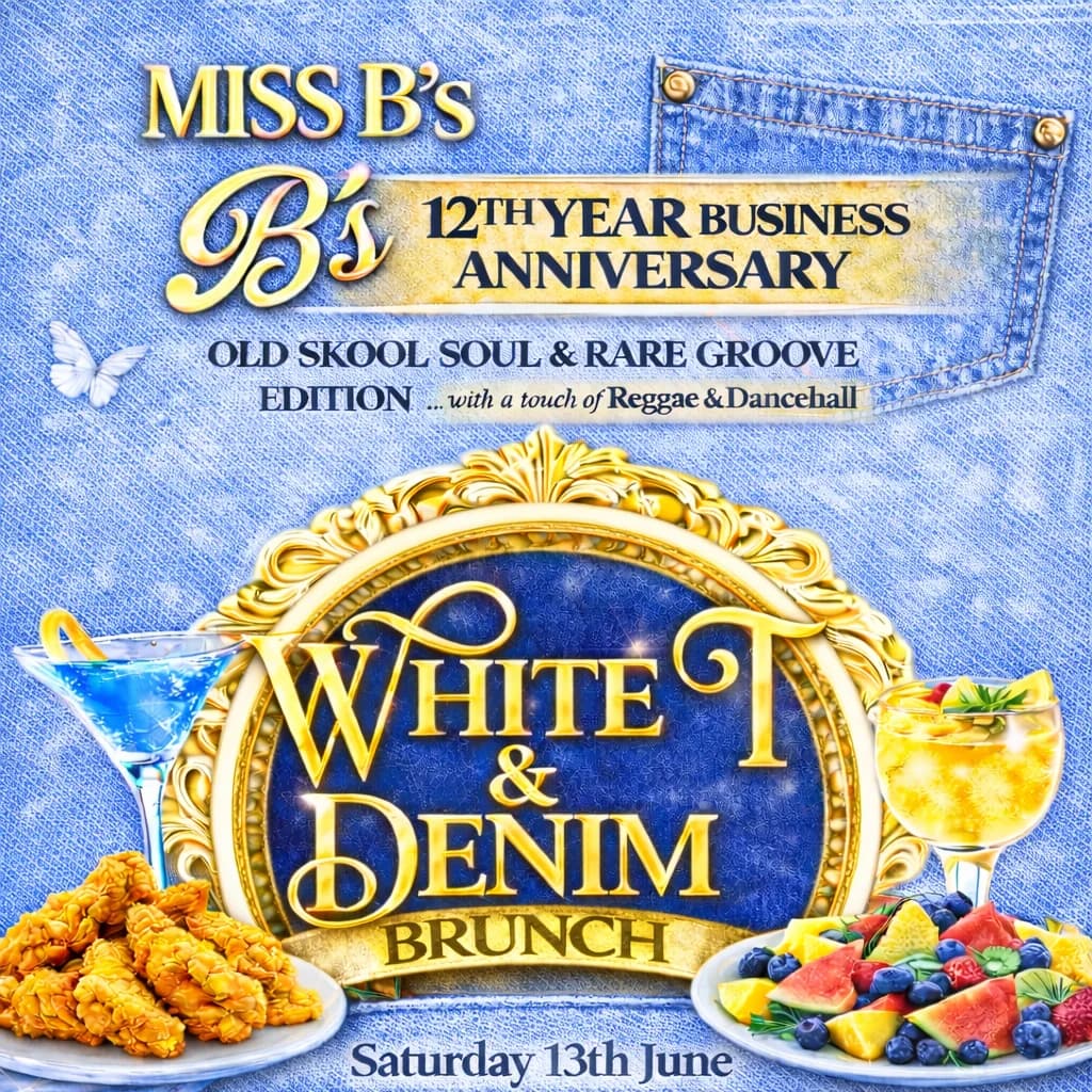 Miss B's White T & Denim Brunch, The Old Skool soul edition
