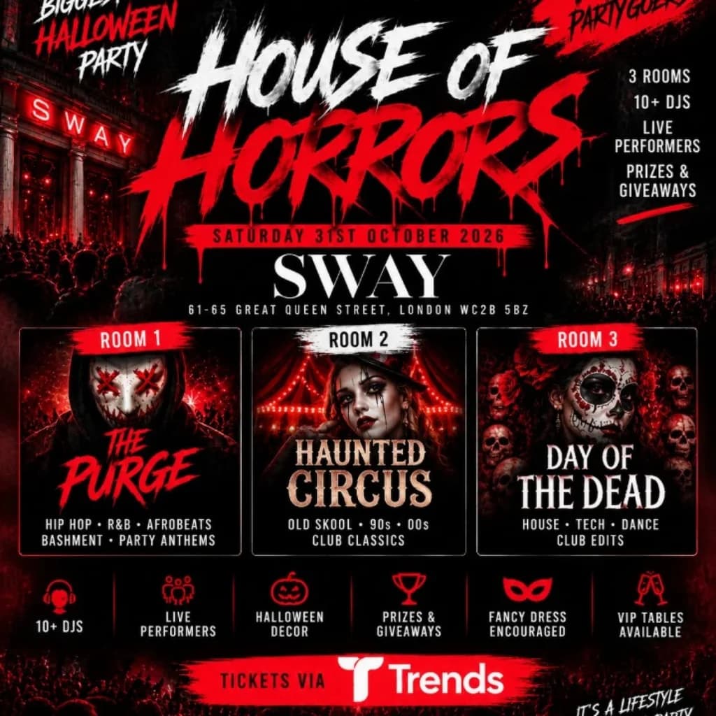 HOUSE OF HORRORS Halloween Indoor Festival Saturday 31st