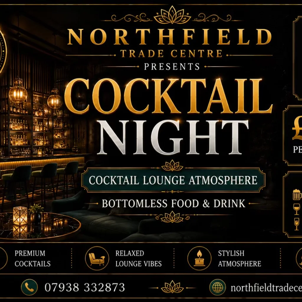 Bottomless brunch themed night- cocktail night at Northfield Trade Centre