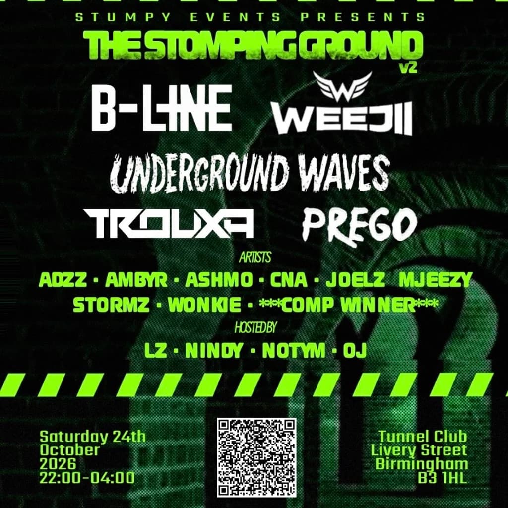 Upcoming event poster at The Tunnel Club