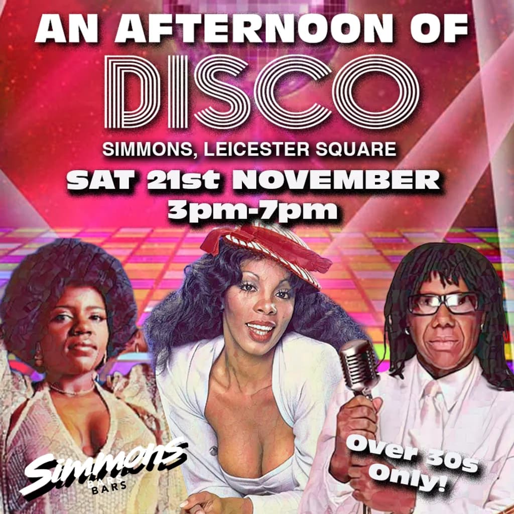 Upcoming event poster at Simmons Bar | Leicester Square