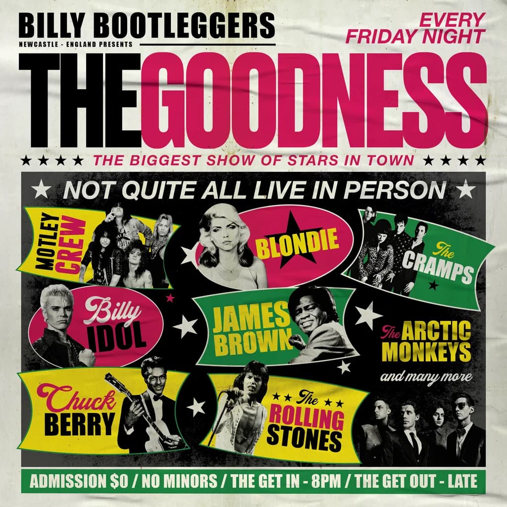 Upcoming event poster at Billy Bootleggers