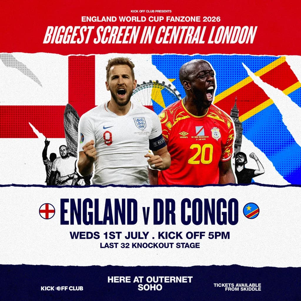 England Fanzone - England v DR Congo - London's Biggest Screen