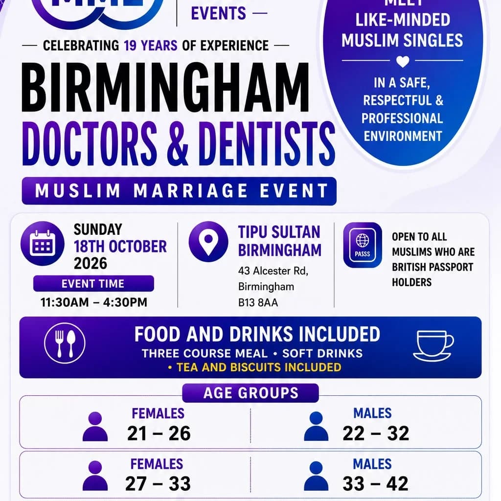 Muslim Marriage Events Birmingham - Doctors & Dentists Event
