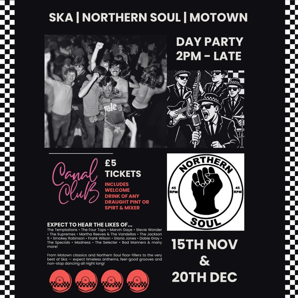 Northern Soul, Motown & Ska Day Party | Canal Club Leeds