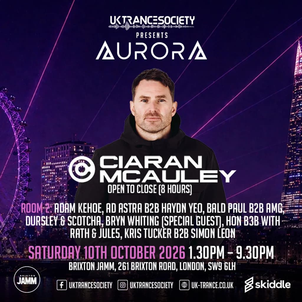 UK Trance Society presents Aurora w/ Ciaran McAuley