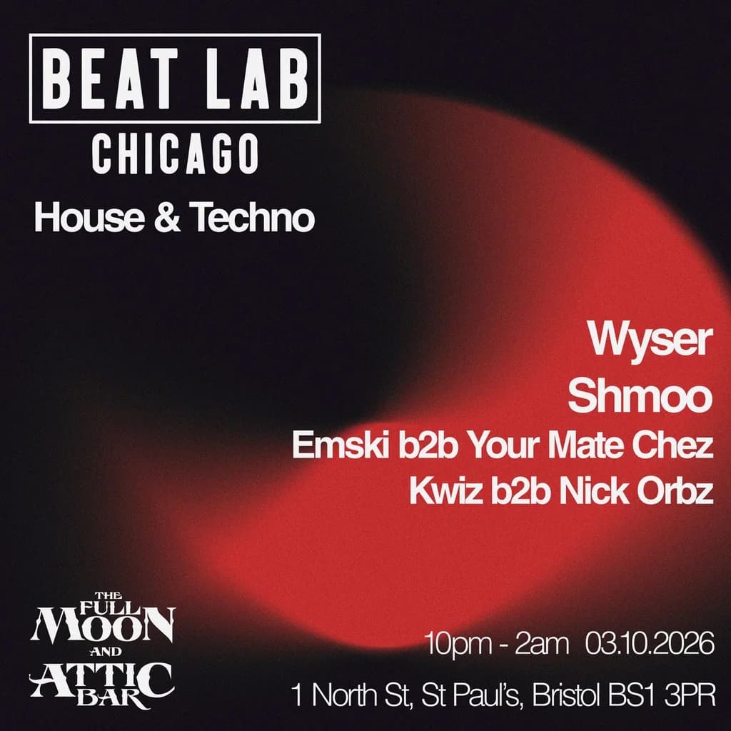 Upcoming event poster at The Full Moon And Attic Bar
