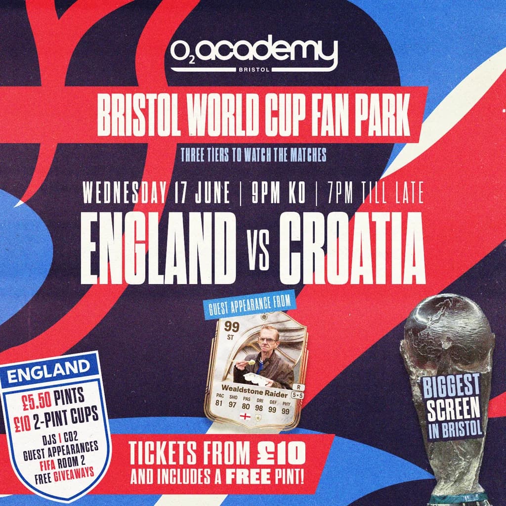 Bristol World Cup Fan Park - England vs Croatia! at O2 Academy Bristol