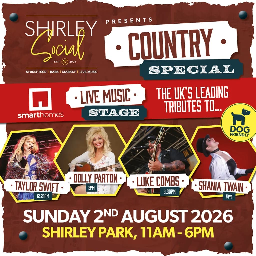 Shirley Social - Country Special - Sunday 2nd August 2026 at Shirley Park