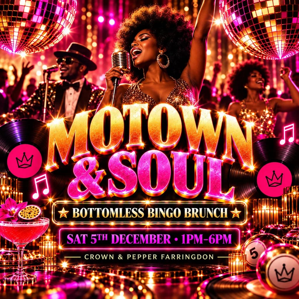Motown & Soul Bottomless Bingo Brunch - Farringdon