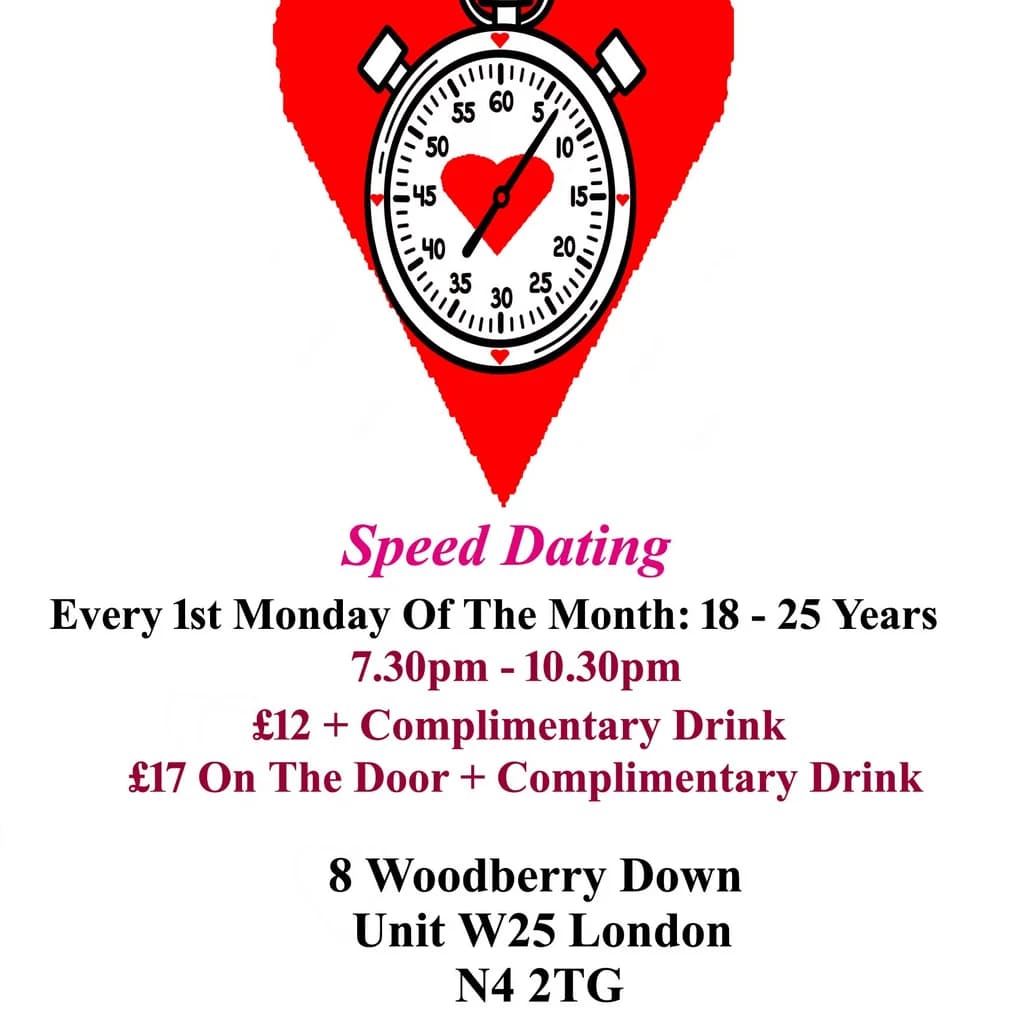 Speed Dating. 18 - 25 years. Mondays at Creativity In Our Hands: Suzanne Asphall