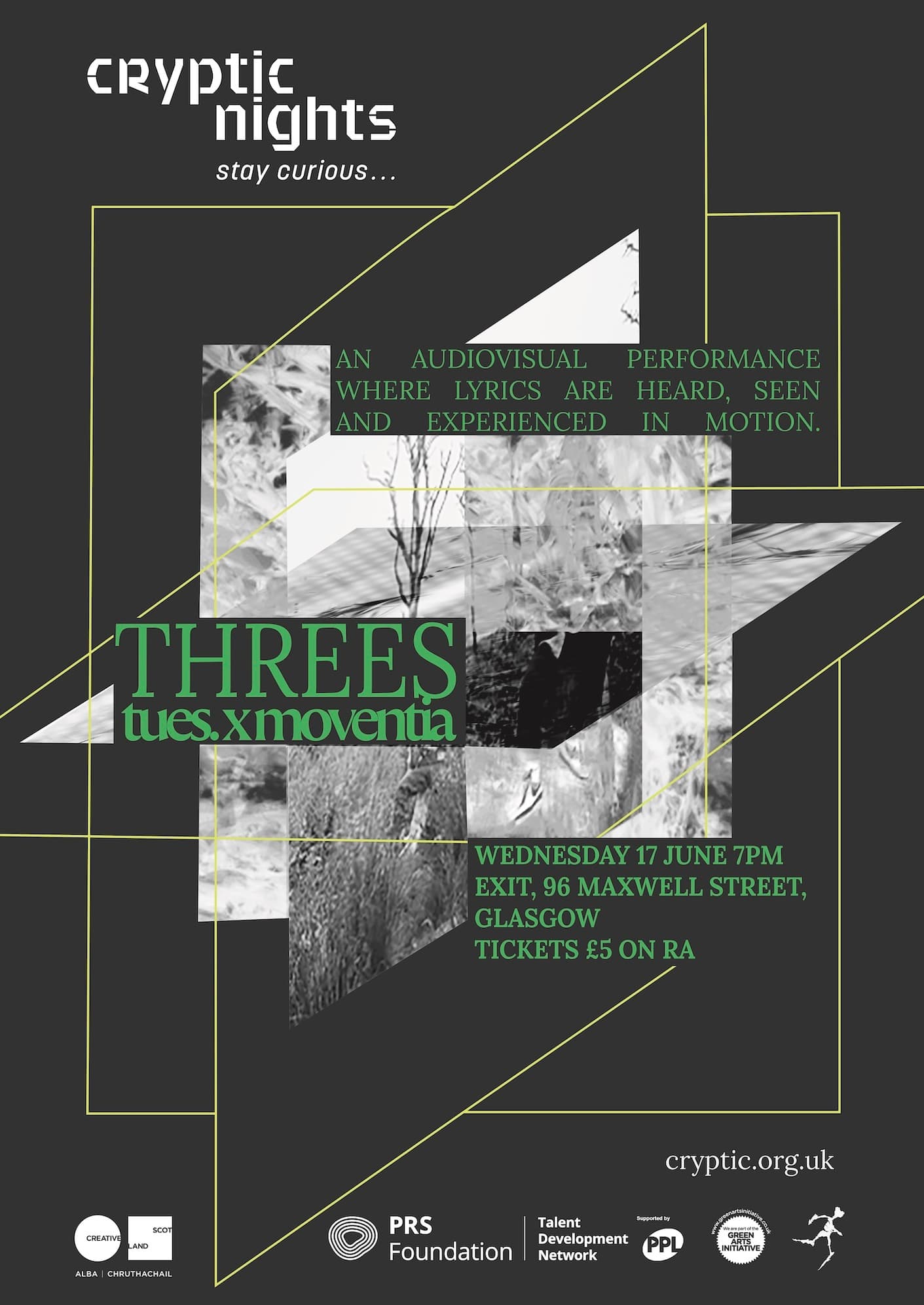 Cryptic Nights: threes // tues. x moventia