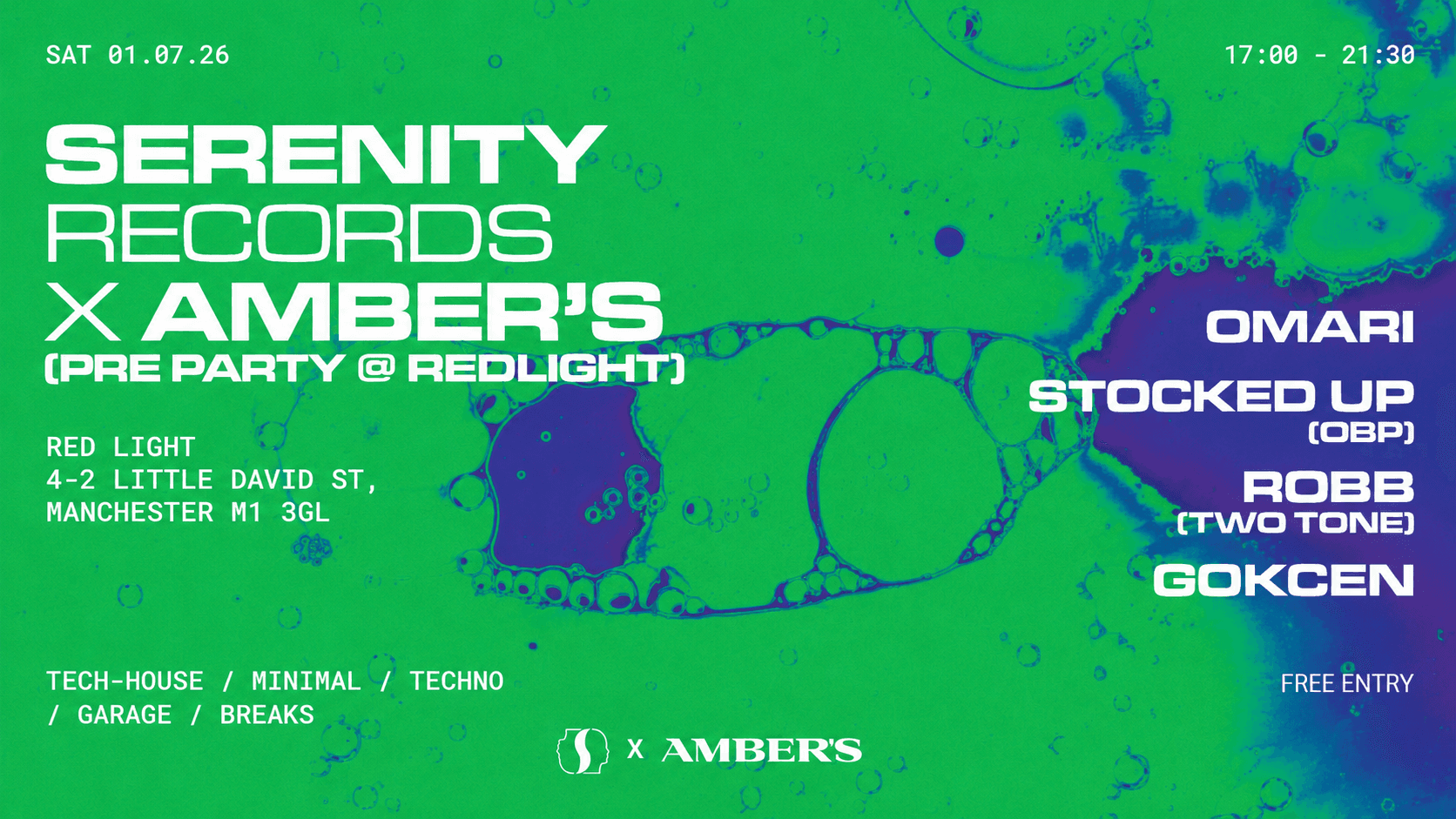 Serenity Records x Redlight (Amber's Pre Party): Omari, Stocked Up, Robb, Gokcen