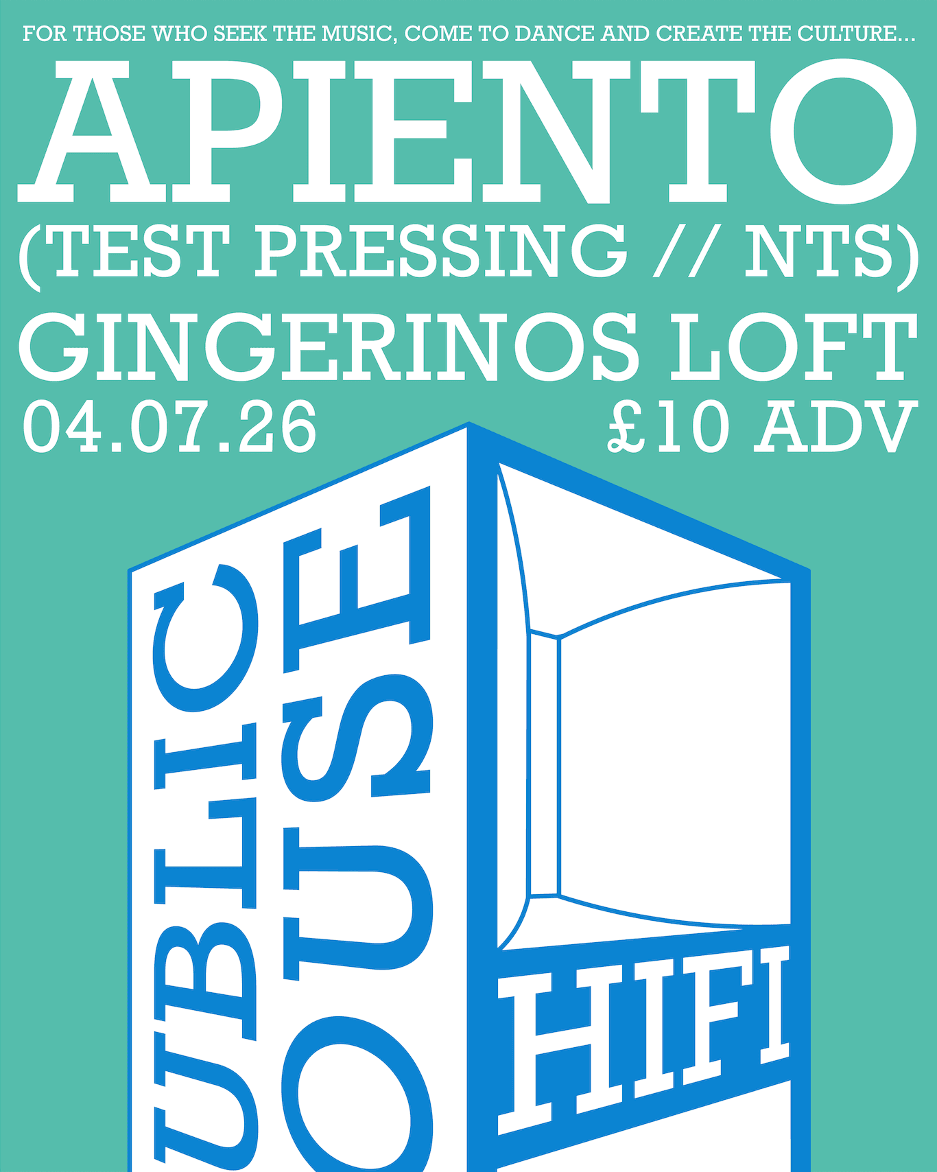 Public House Hifi presents Apiento (Test Pressing)