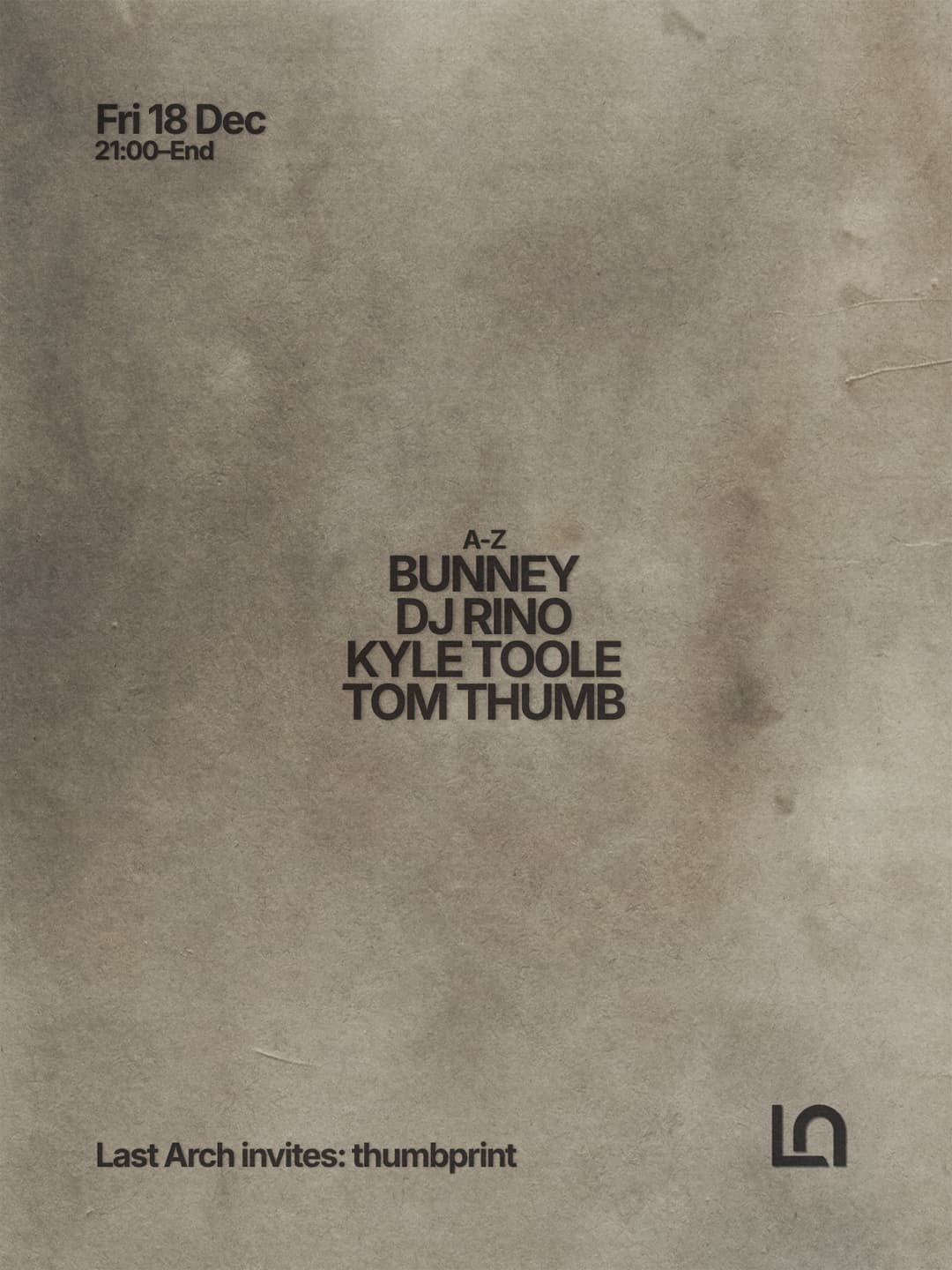 Last Arch invites: thumbprint