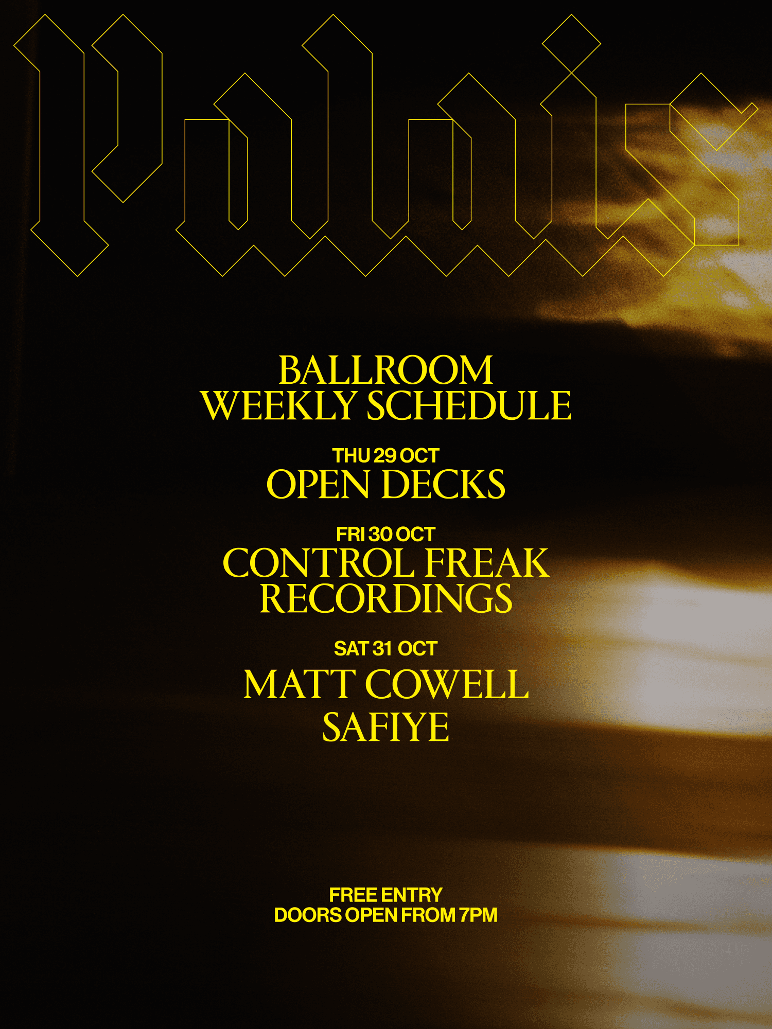 Ballroom at Palais: Control Freak Recordings