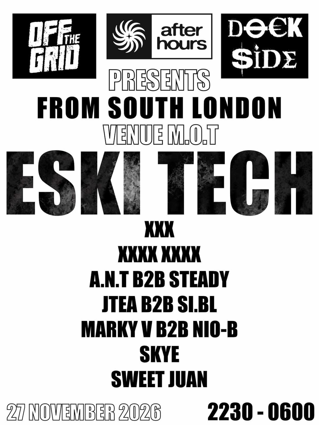 After Hours x Dockside x Off The Grid: ESKITECH