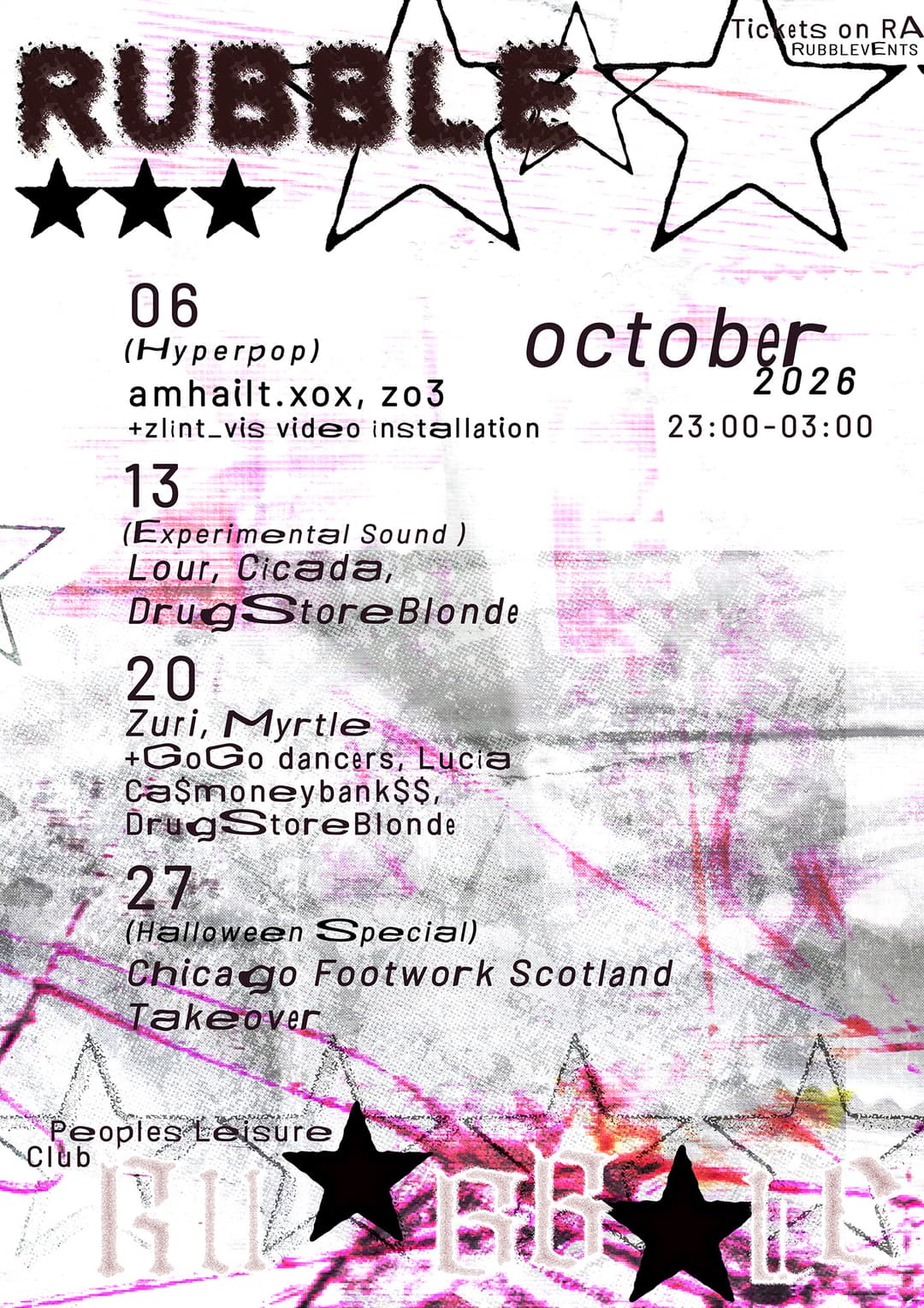 RUBBLE // Halloween Special with Chicago Footwork Scotland (Takeover)