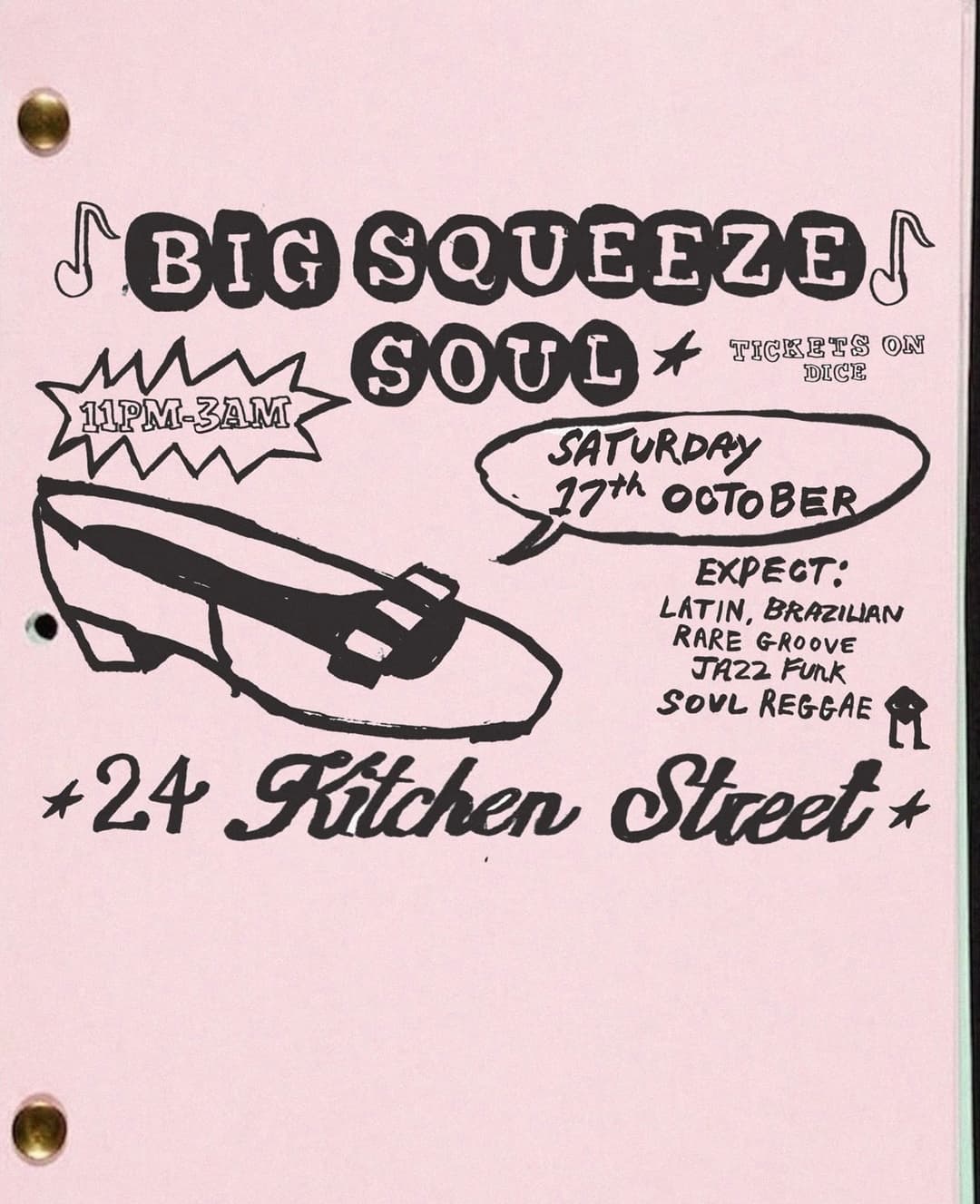 Upcoming event poster at 24 Kitchen Street