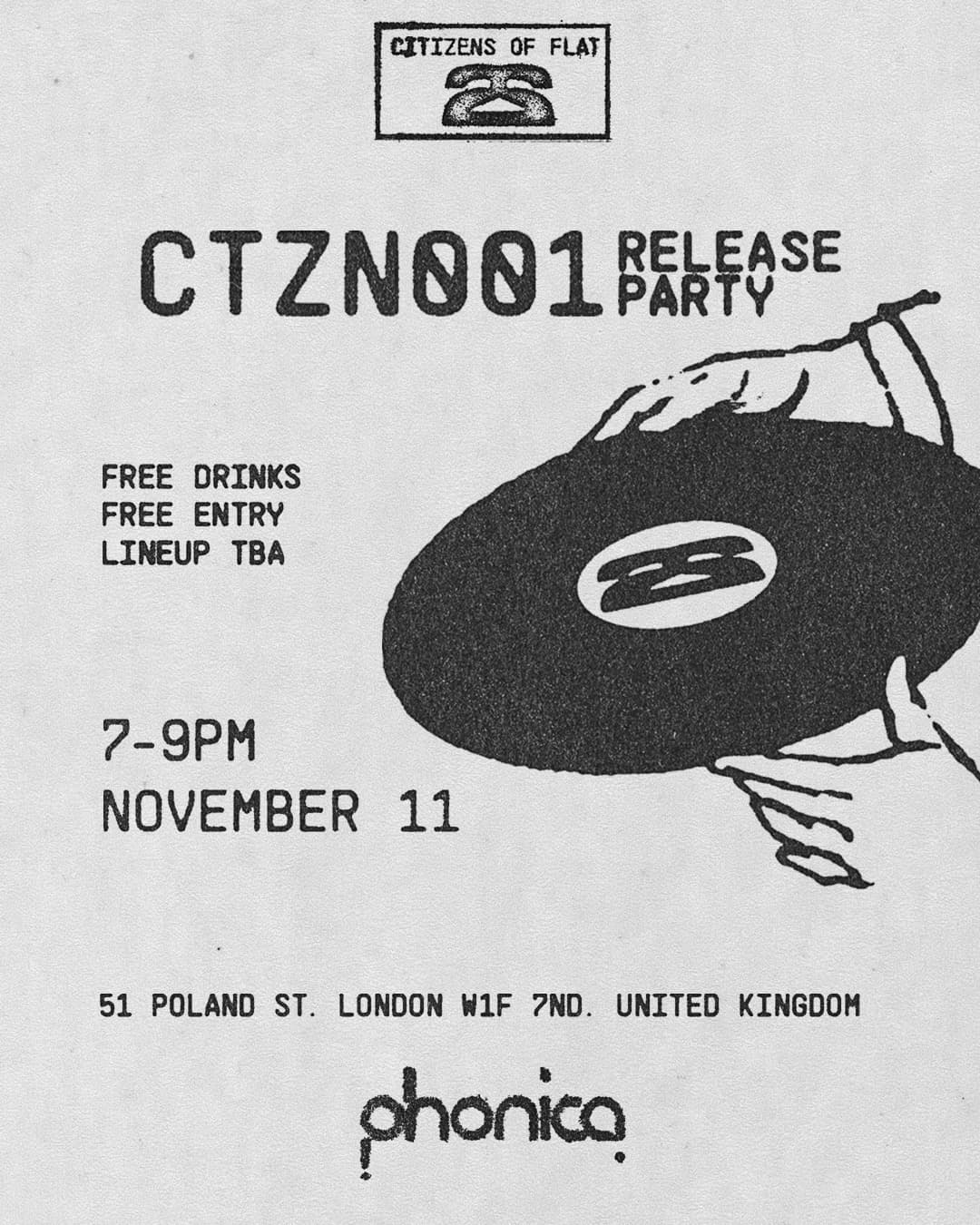 FLAT22: CTZN001 release party at Phonica