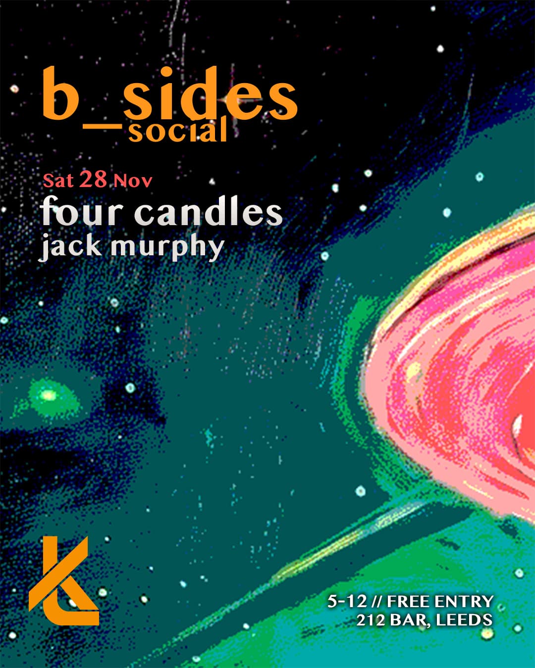 b_sides social, with Four Candles (Bedrock/Keep Thinking)