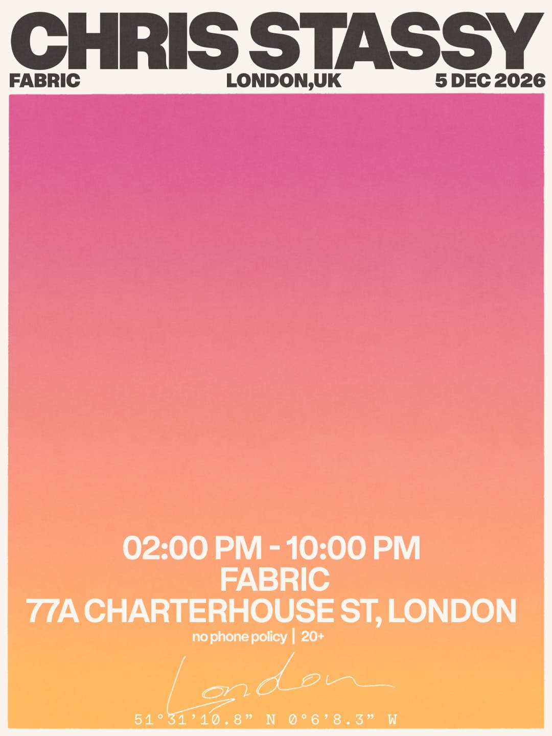 CHRIS STASSY - LONDON WEEKENDER - fabric