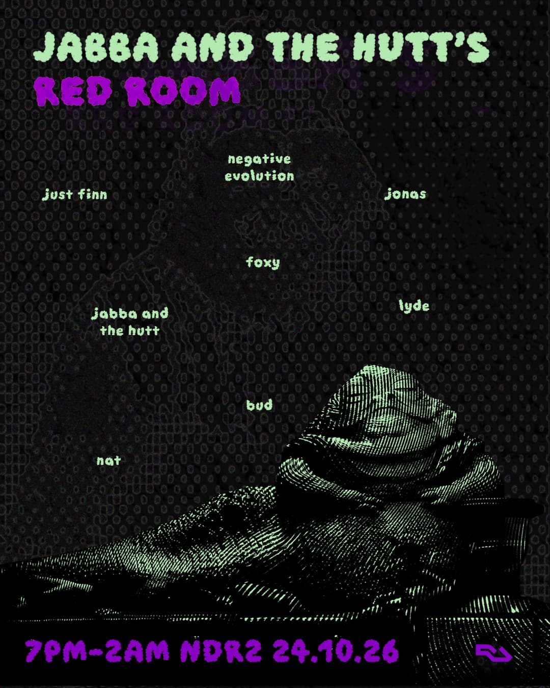 Upcoming event poster at Next Door Records Two