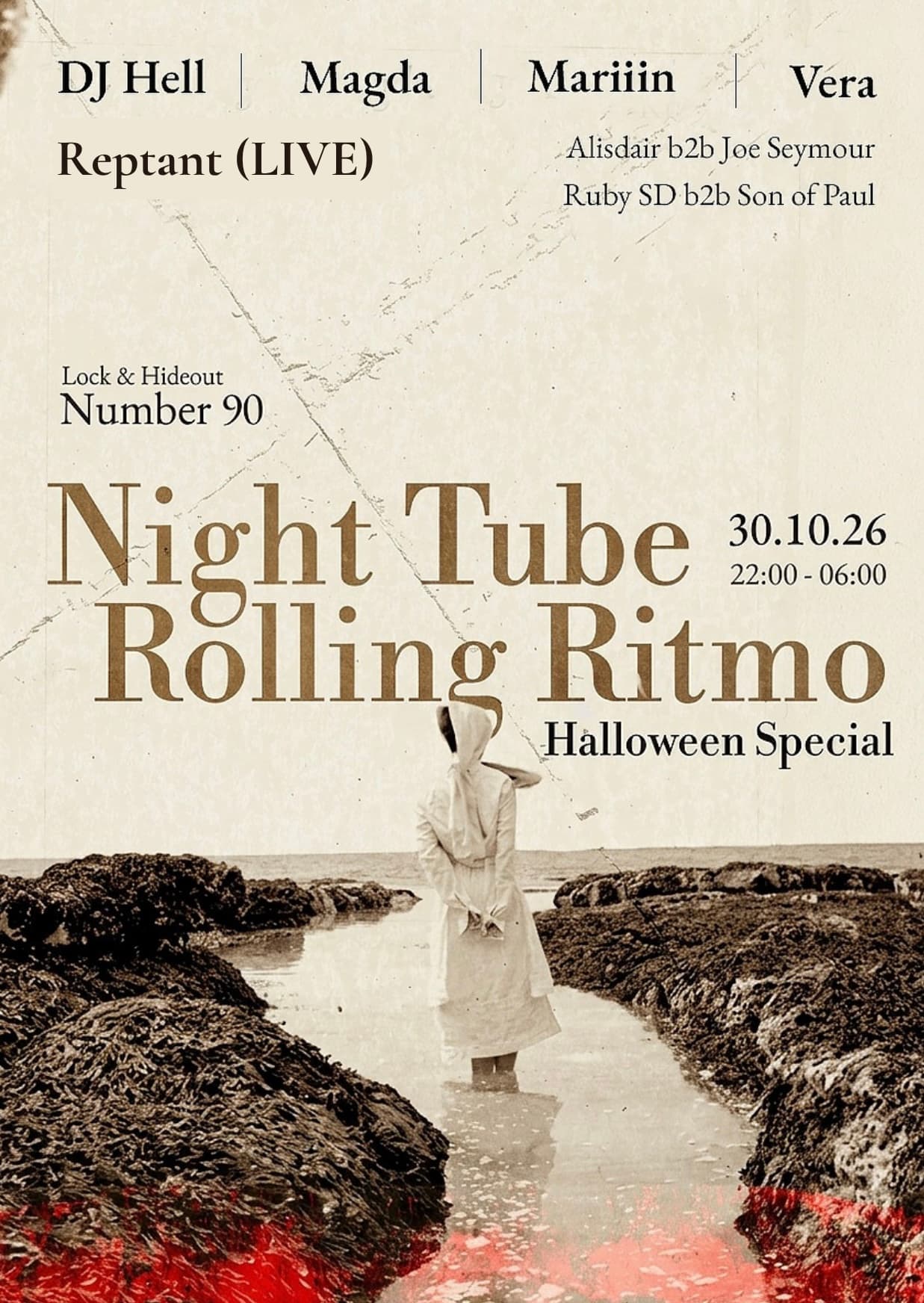 Rolling Ritmo & Night Tube Halloween with DJ Hell, Reptant, Magda, Mariiin, Vera, + Residents