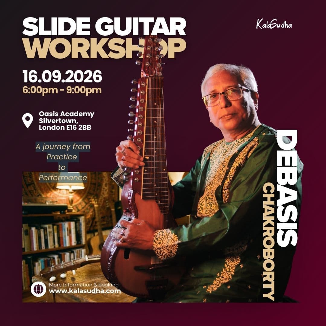Indian Slide Guitar Masterclass in London with Pandit Debasis Chakroborty